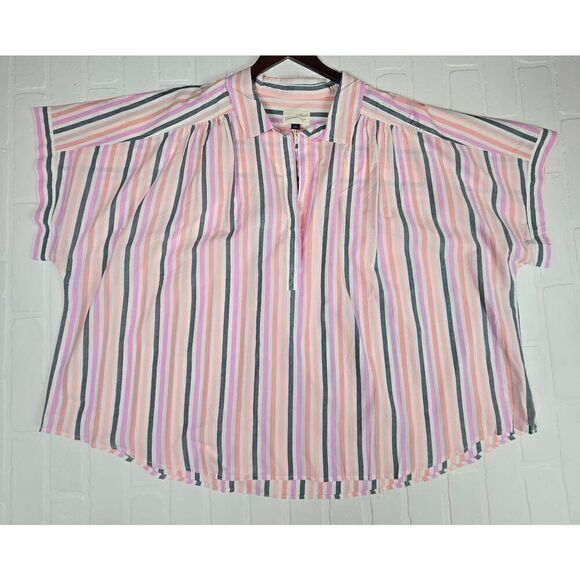 Universal Thread Striped Split Neckline Blouse 4X - Picture 2 of 5